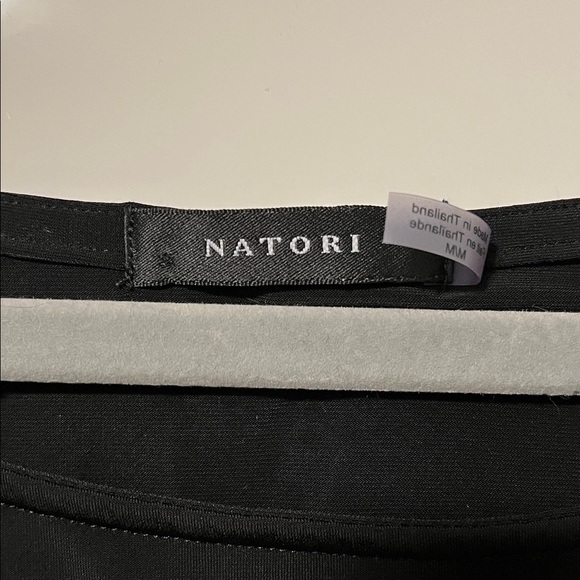 Natori NWOT Black Swim Coverup Dress Side Ruching Stretch, Size M - Picture 2 of 9